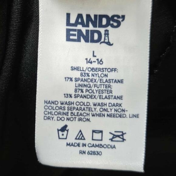 Land's End Women's Square Neck Halter Swim Dress One Piece Swimsuit Size L NWT - Picture 4 of 5